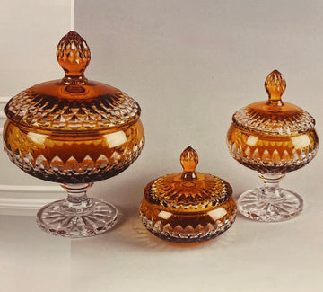 Amber Louvre Crystal Bowl