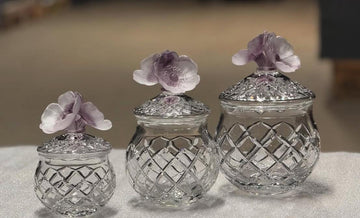 Mauve Blooms Crystal Jars