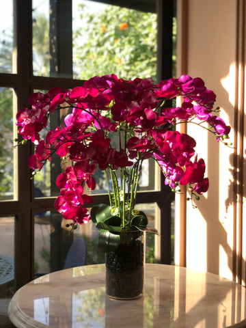Roseate Silk Faux Orchid Arrangement