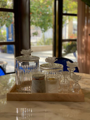 Classique Crystal Gift Set with Italian Marble Tray