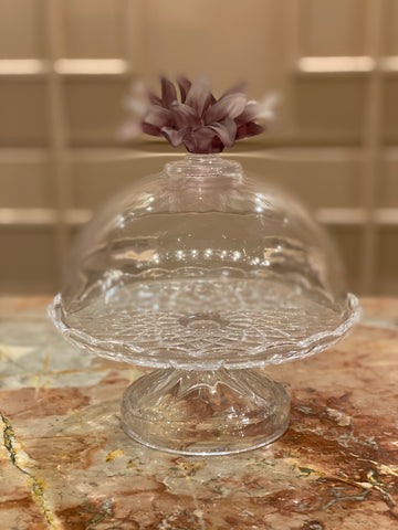 Mauve Fleur Mini Crystal Cake Stand