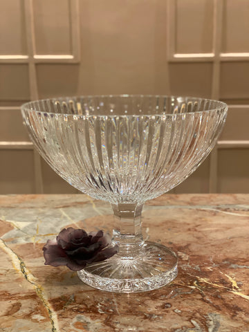 Mauve Fleur Footed Crystal Bowl