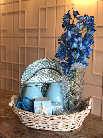 Crystal Vase & Mother of Pearl Gift Set