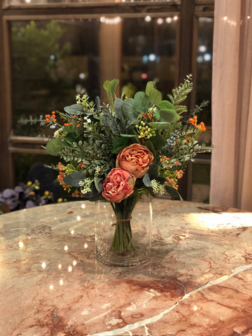 Silk Faux Bloom Flower Arrangement in Gel