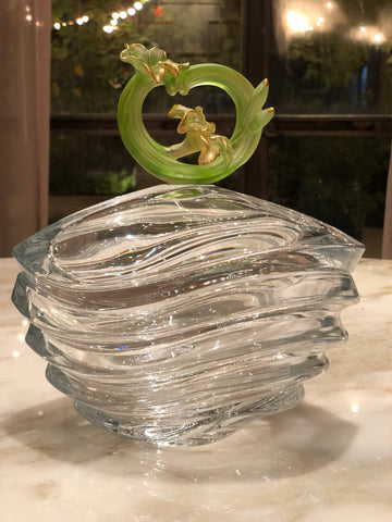 Chartreuse Fluer Crystal Wavy Bowl