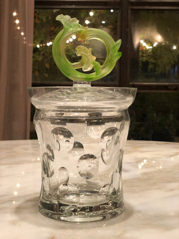 Chartreuse Fleur Crystal Dotted Jar