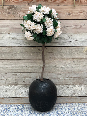 Faux Artificial Off-White Hydrangea Tree