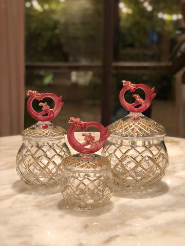 Rouge Fleur Bonbonnière Jars