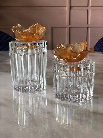 Ochre Fluer Crystal Candy Jar Facette