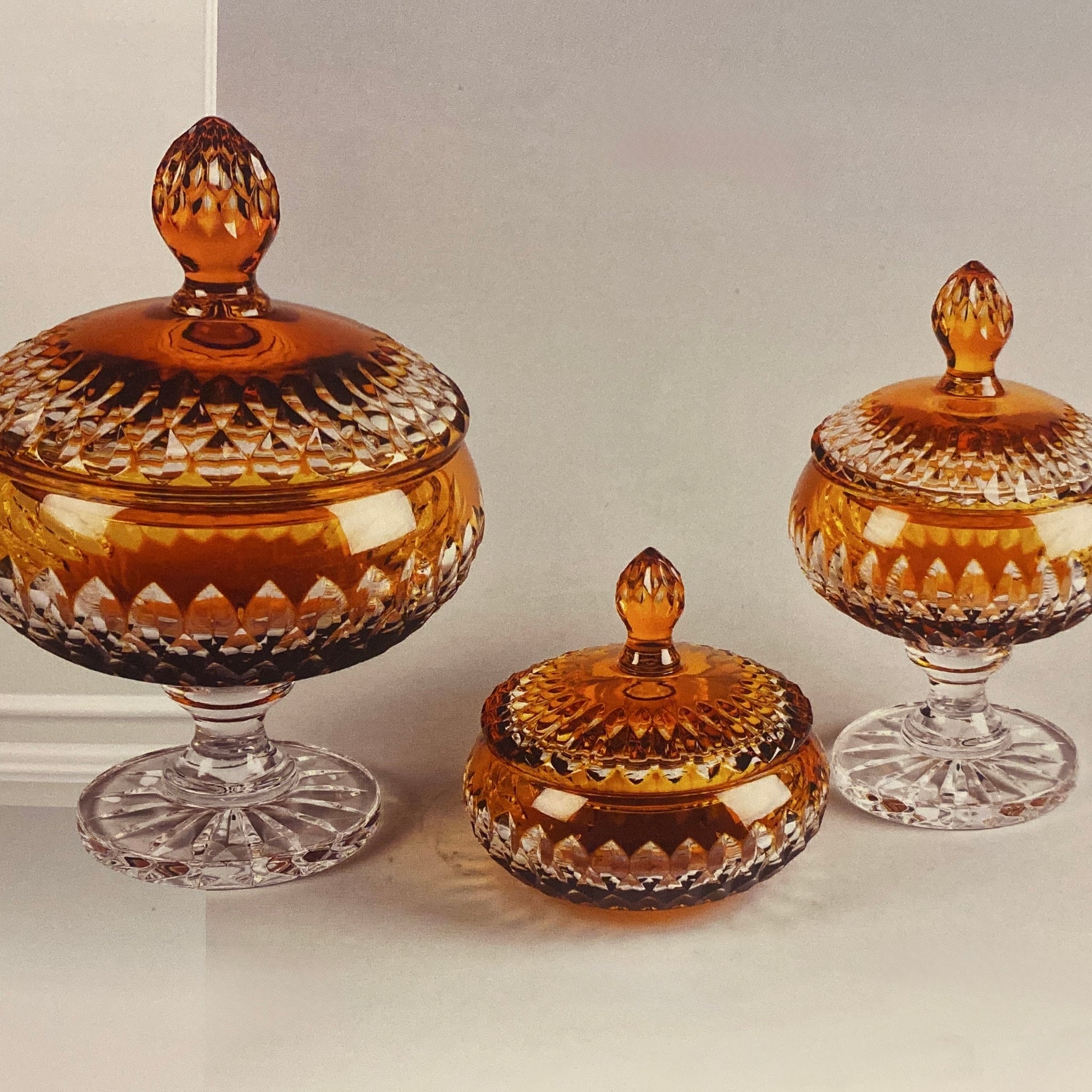 Amber Louvre Crystal Bowl