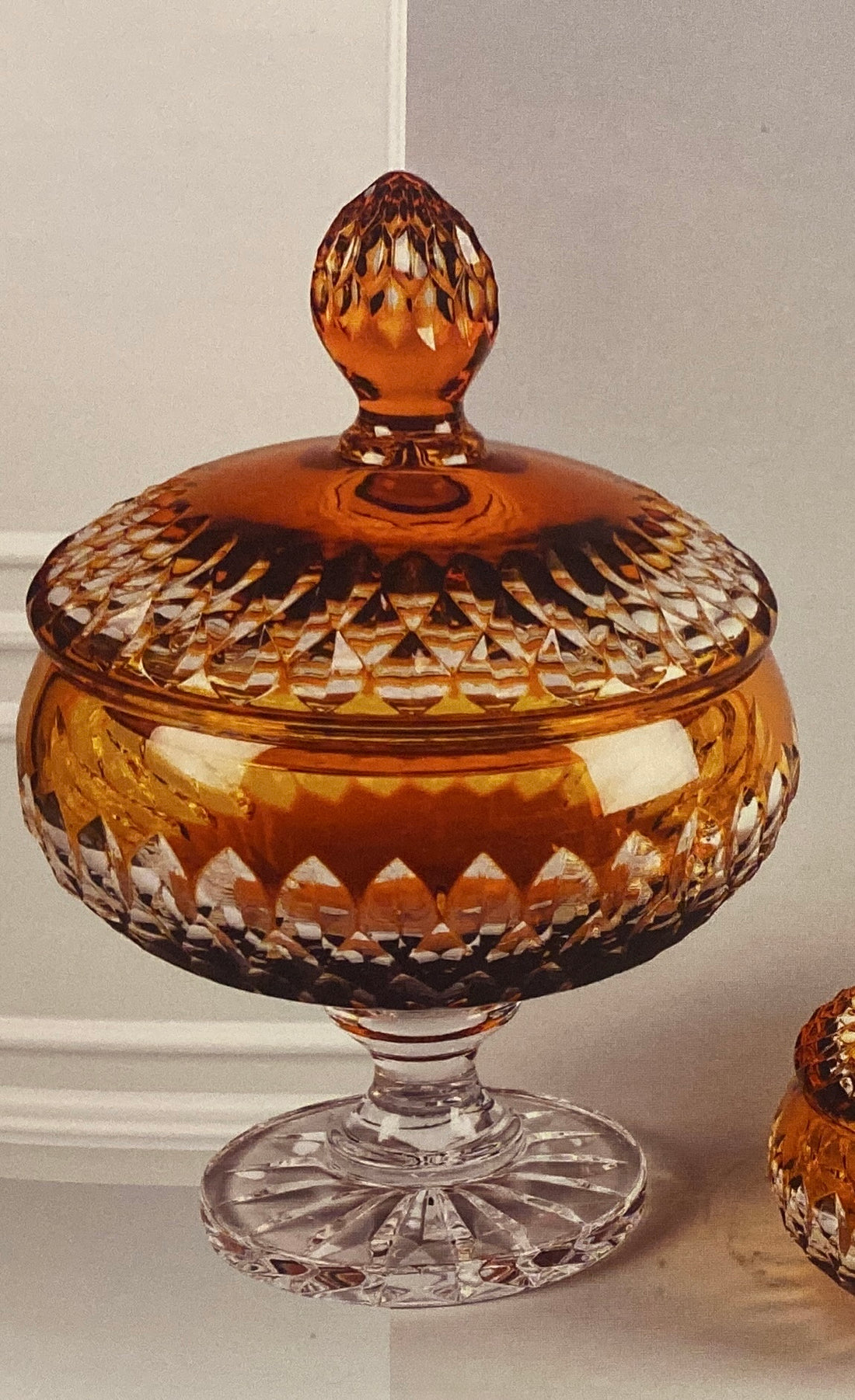 Amber Louvre Crystal Bowl