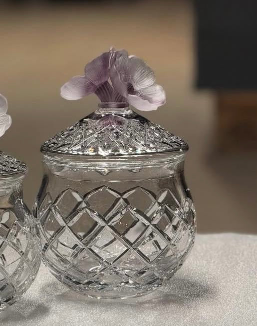 Mauve Blooms Crystal Jars