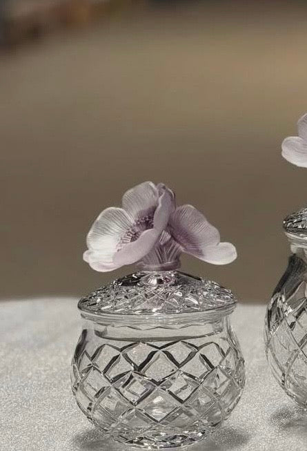 Mauve Blooms Crystal Jars