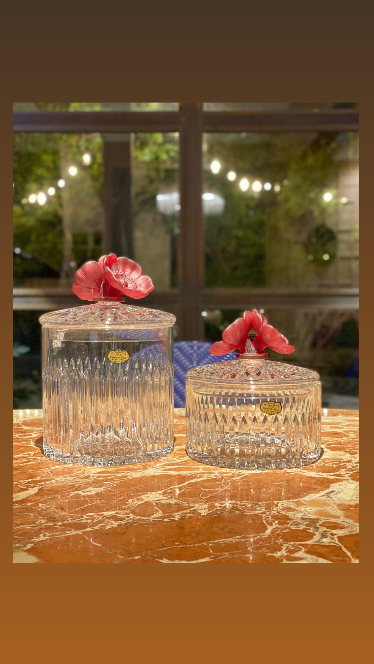 Red Blossom Crystal Set