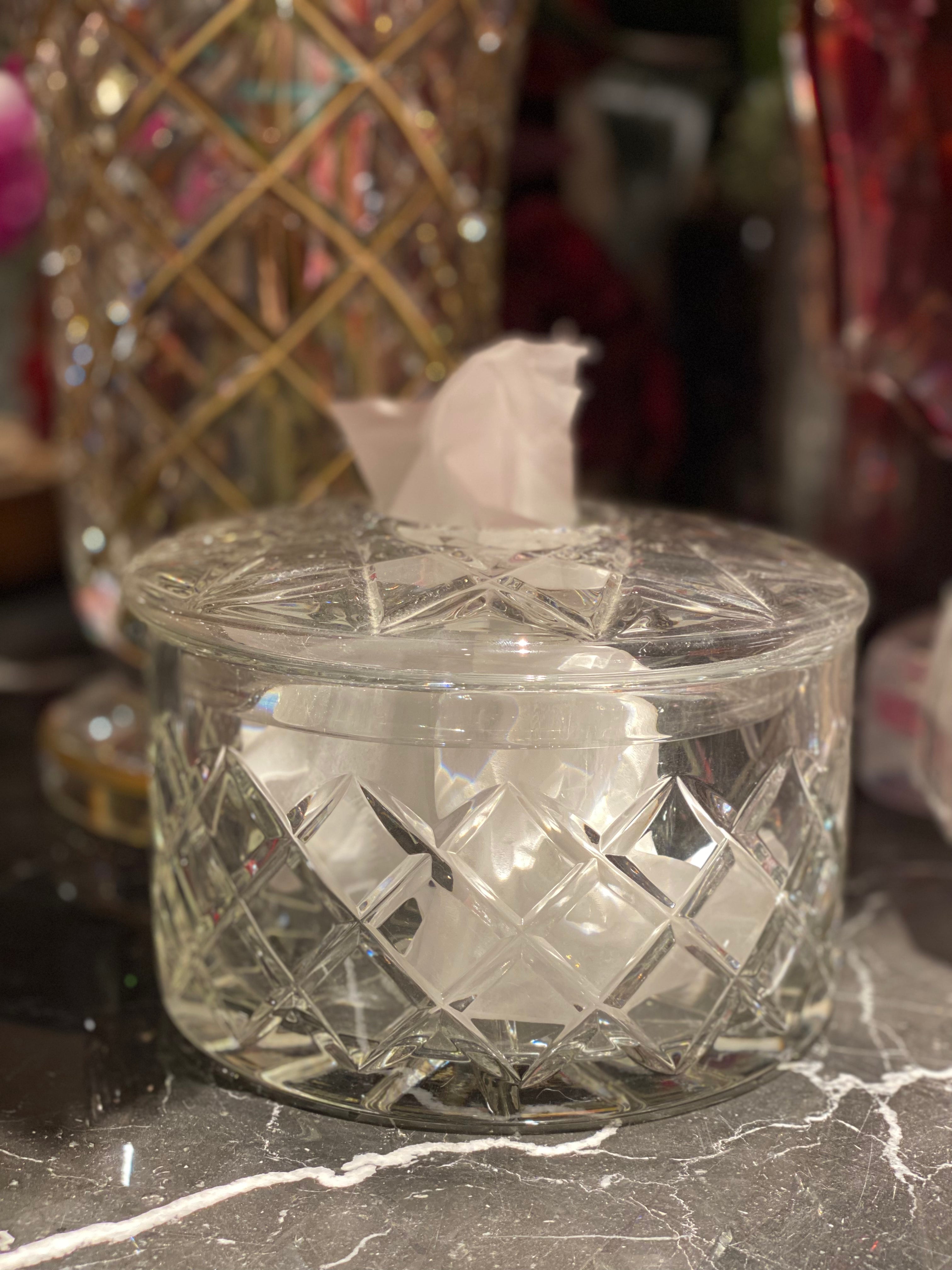 Rouge Crystal Gift Set with Silk Faux Flower Arrangement