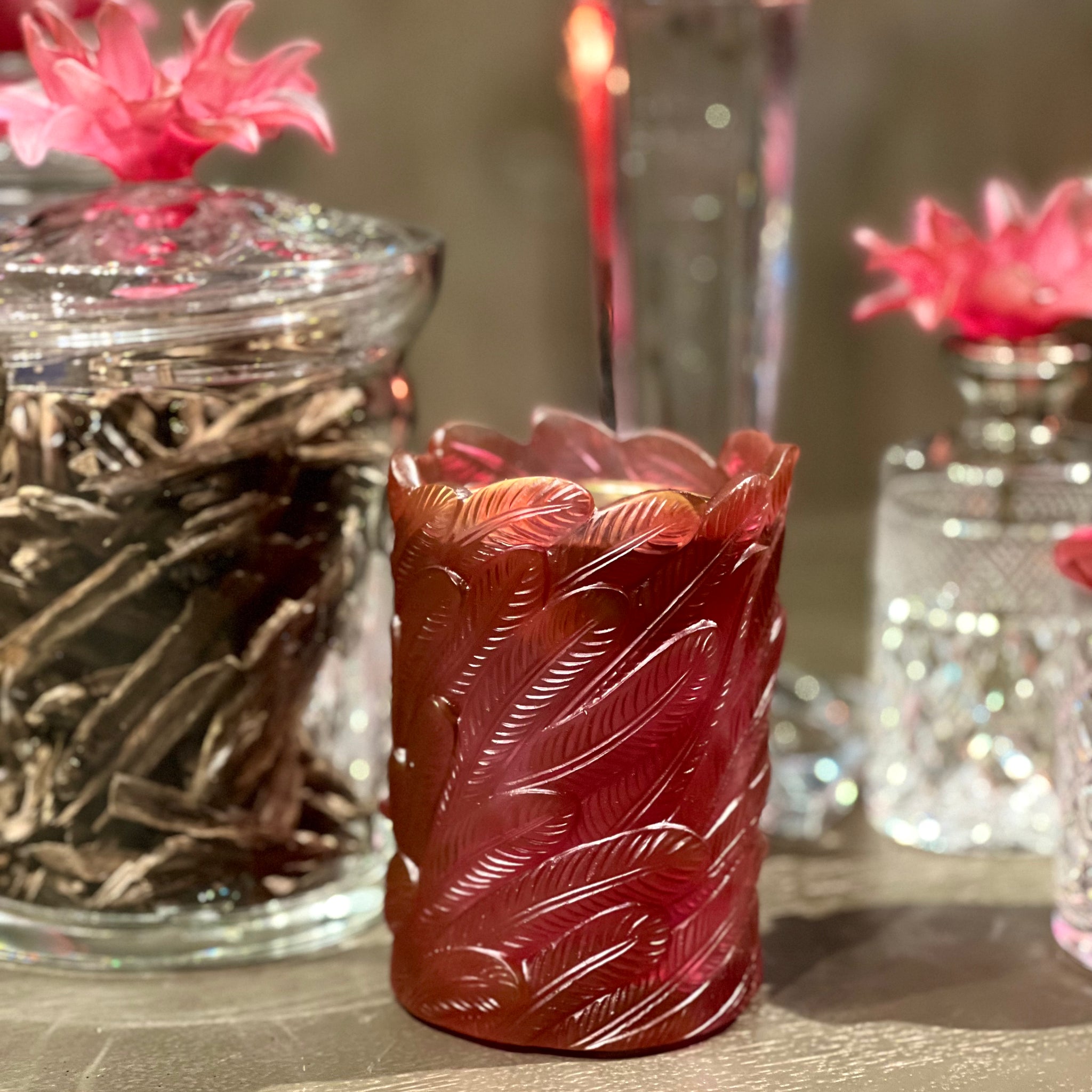 Carmine Crystal Charcoal Holder