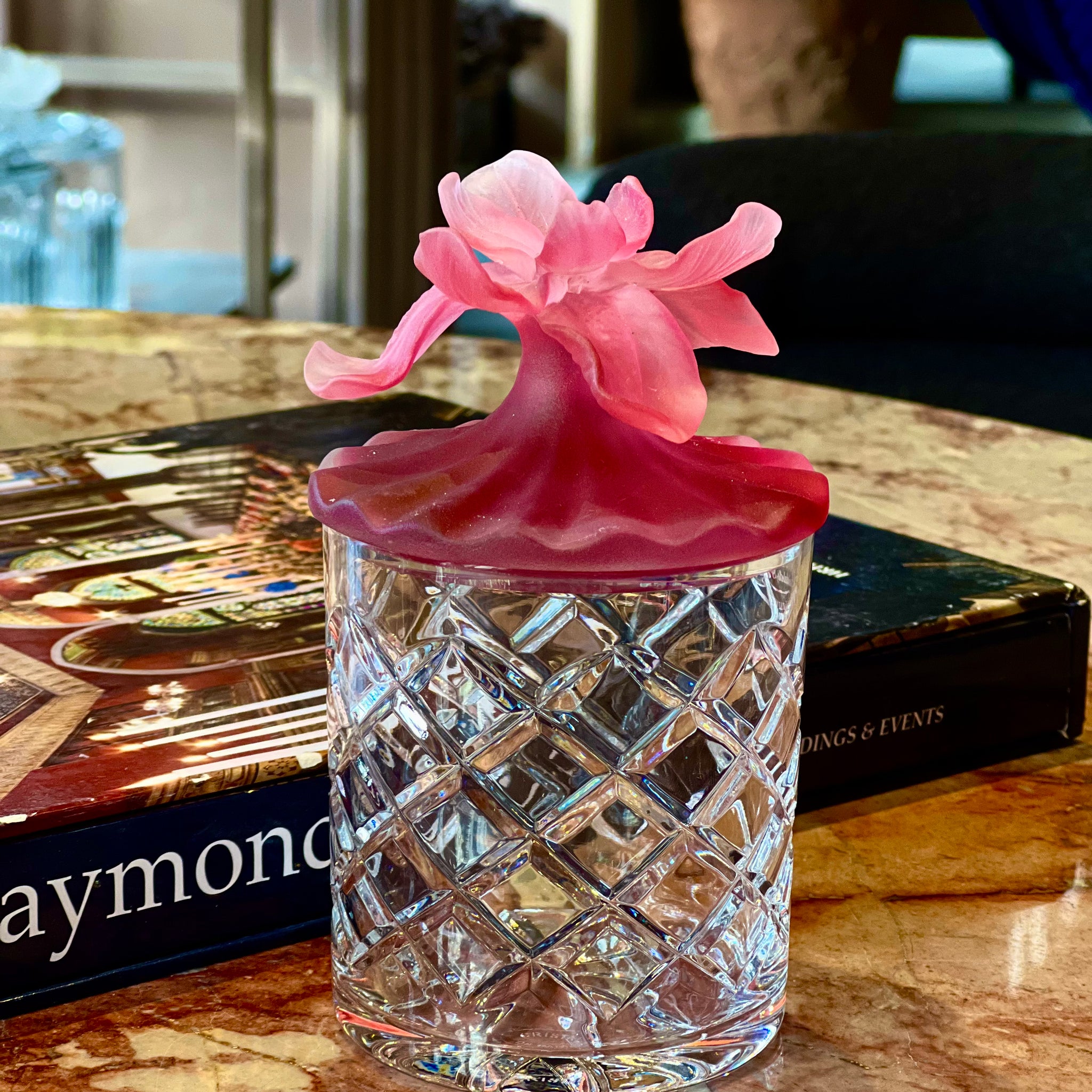 Carmine Crystal Jar Small