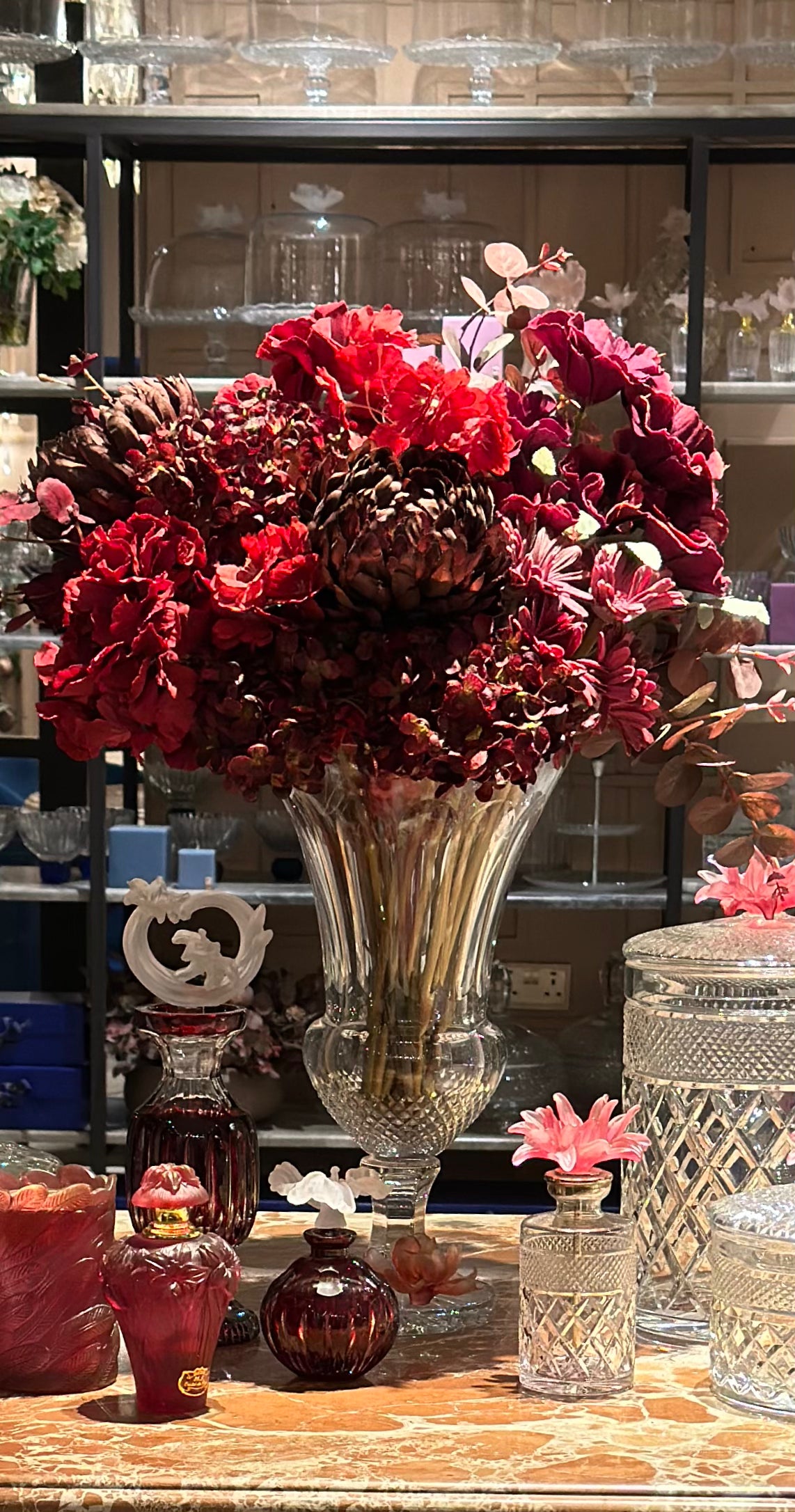 Crimson Bloom Crystal Set