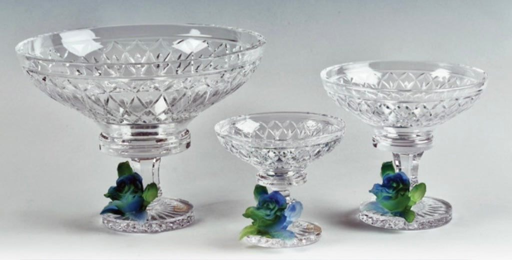 Royal Bloom Crystal Bowls with Stand