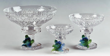 Royal Bloom Crystal Bowls with Stand