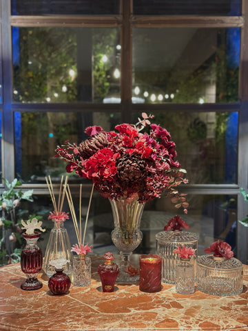 Red Blossom Crystal Set