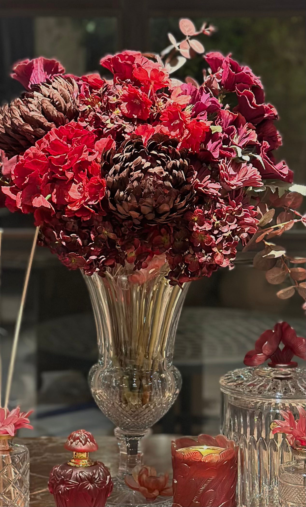 Red Blossom Crystal Set