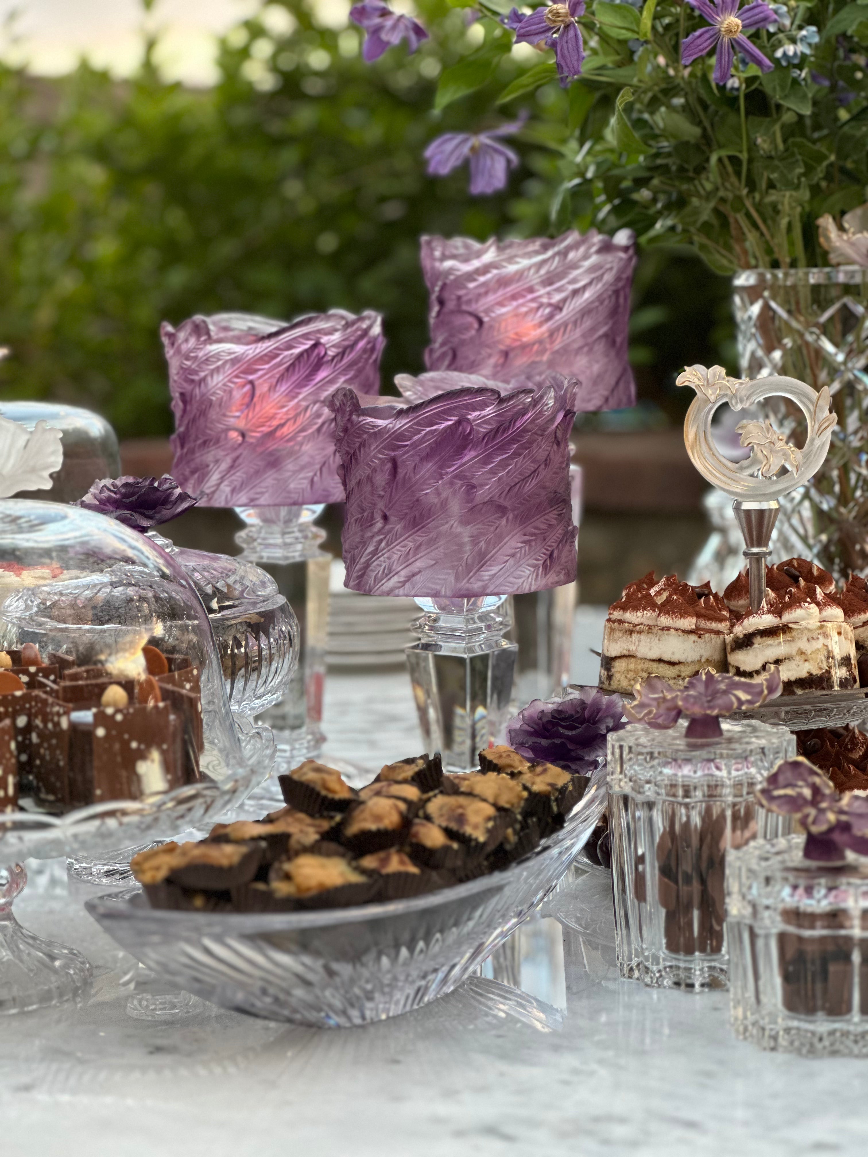 Mauve Blossom Crystal Set