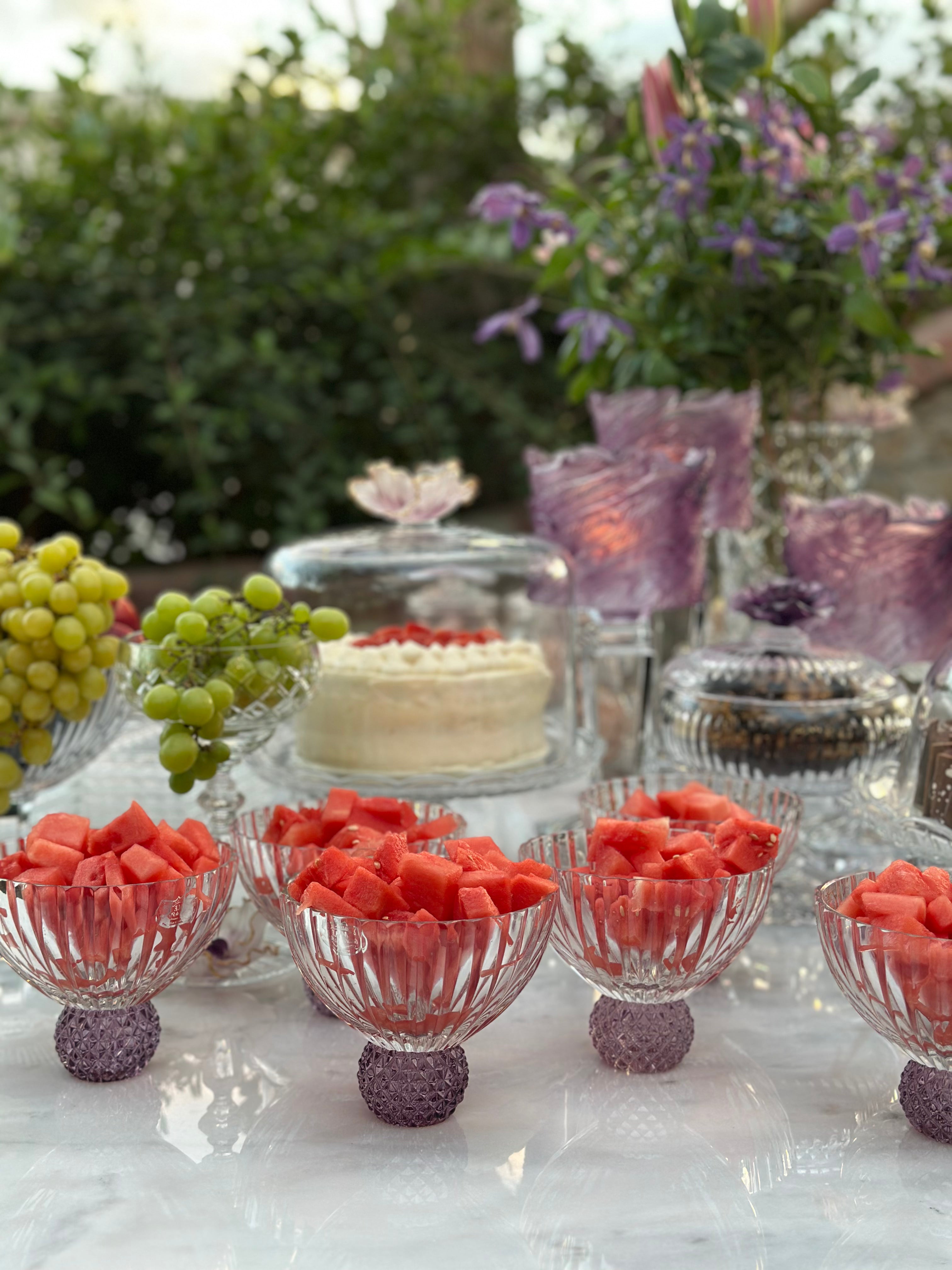 Mauve Blossom Crystal Set