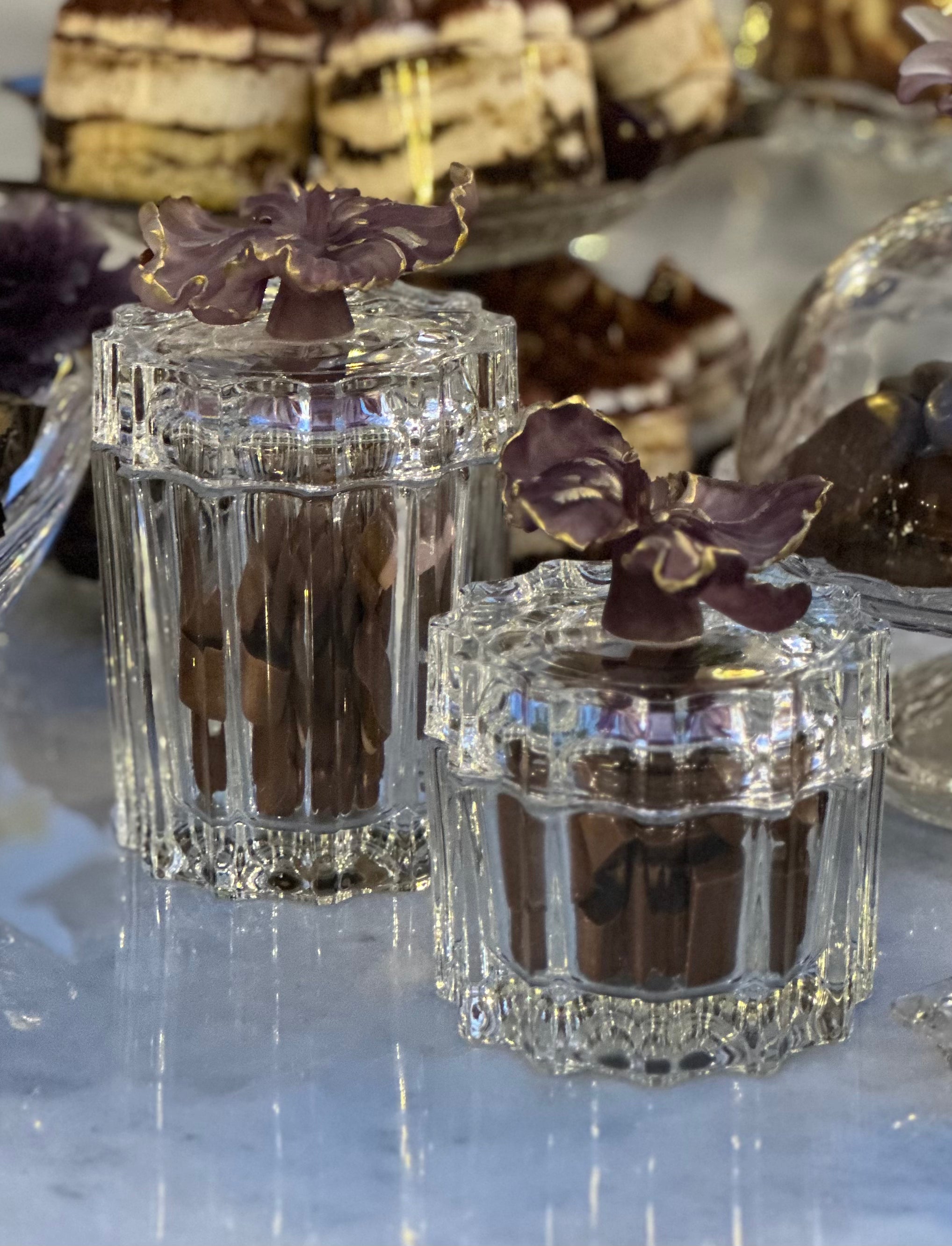 Mauve Blossom Crystal Set