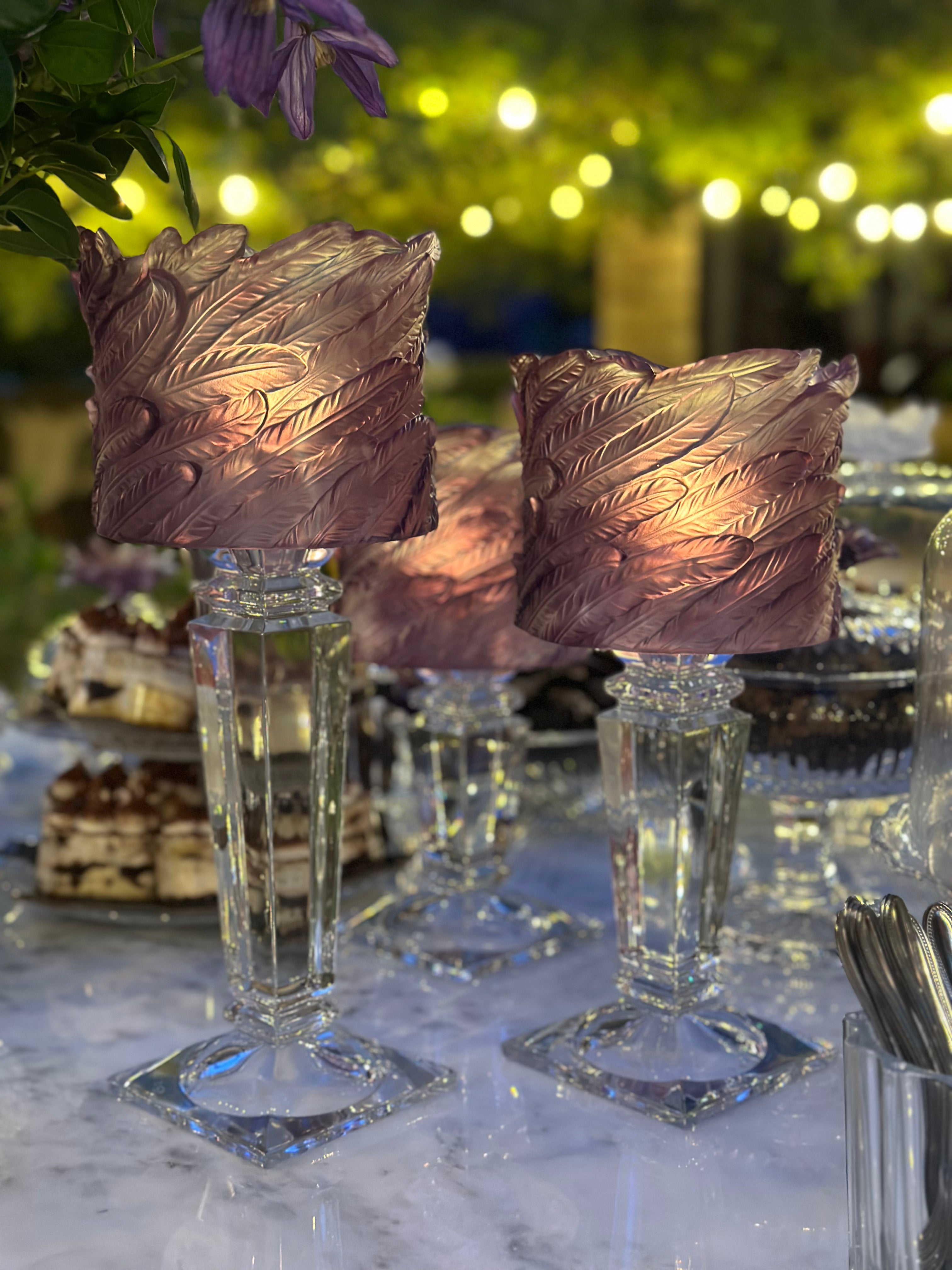 Mauve Blossom Crystal Set