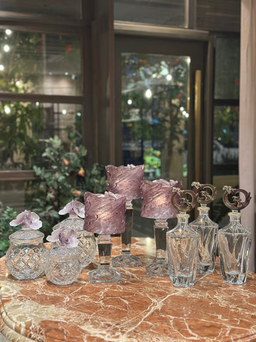 Mauve Bloom Crystal Set