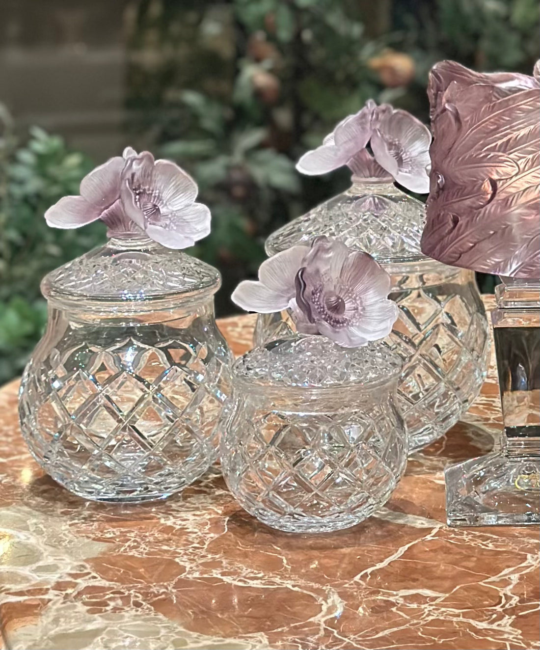 Mauve Bloom Crystal Set