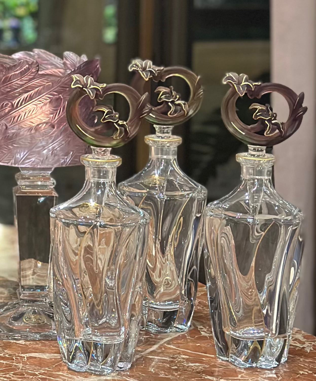 Mauve Bloom Crystal Set