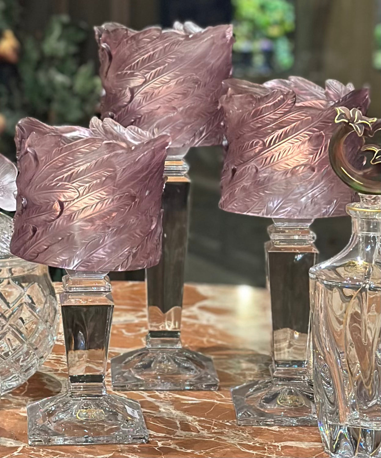 Mauve Bloom Crystal Set