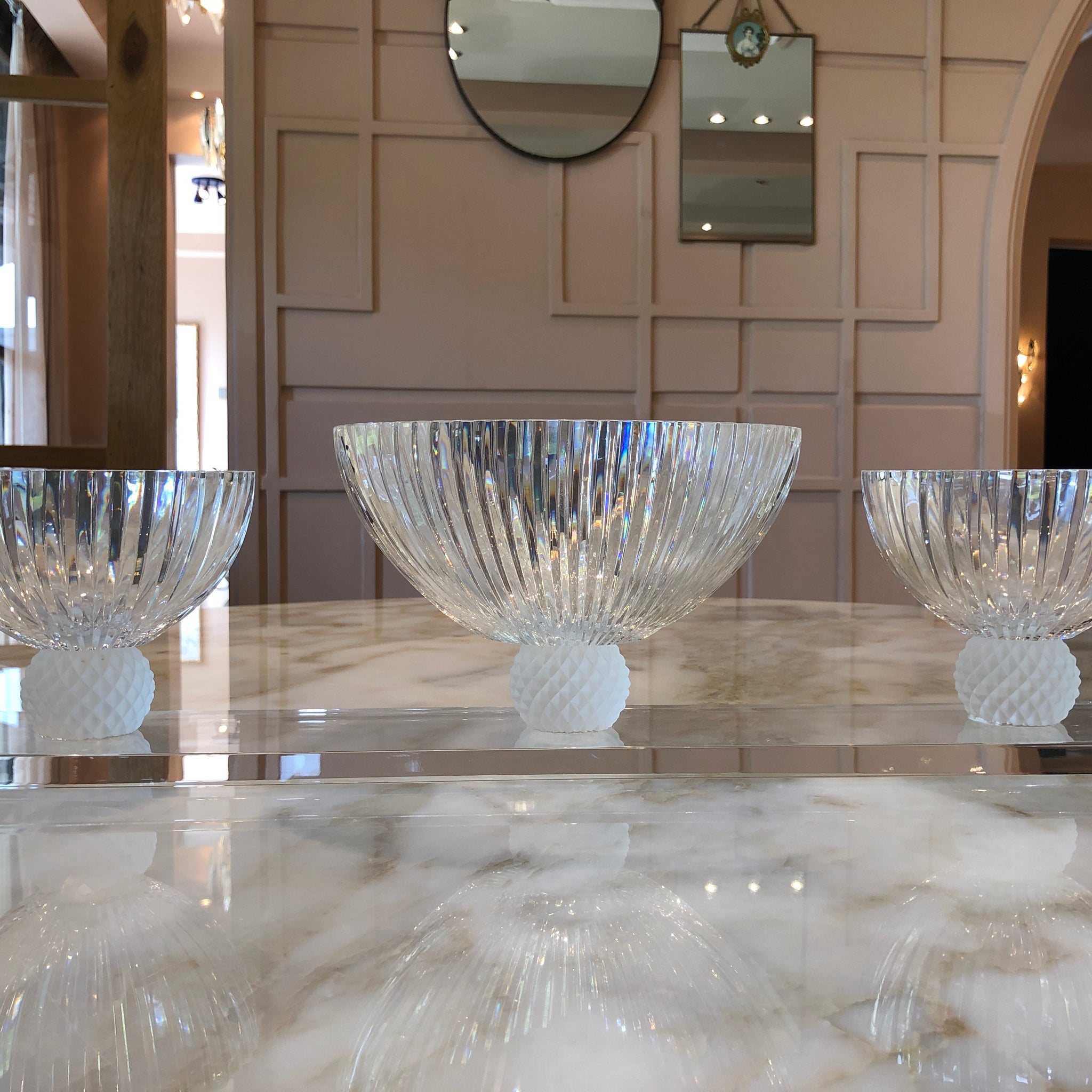 Classic Crystal Bowls & Tray Set