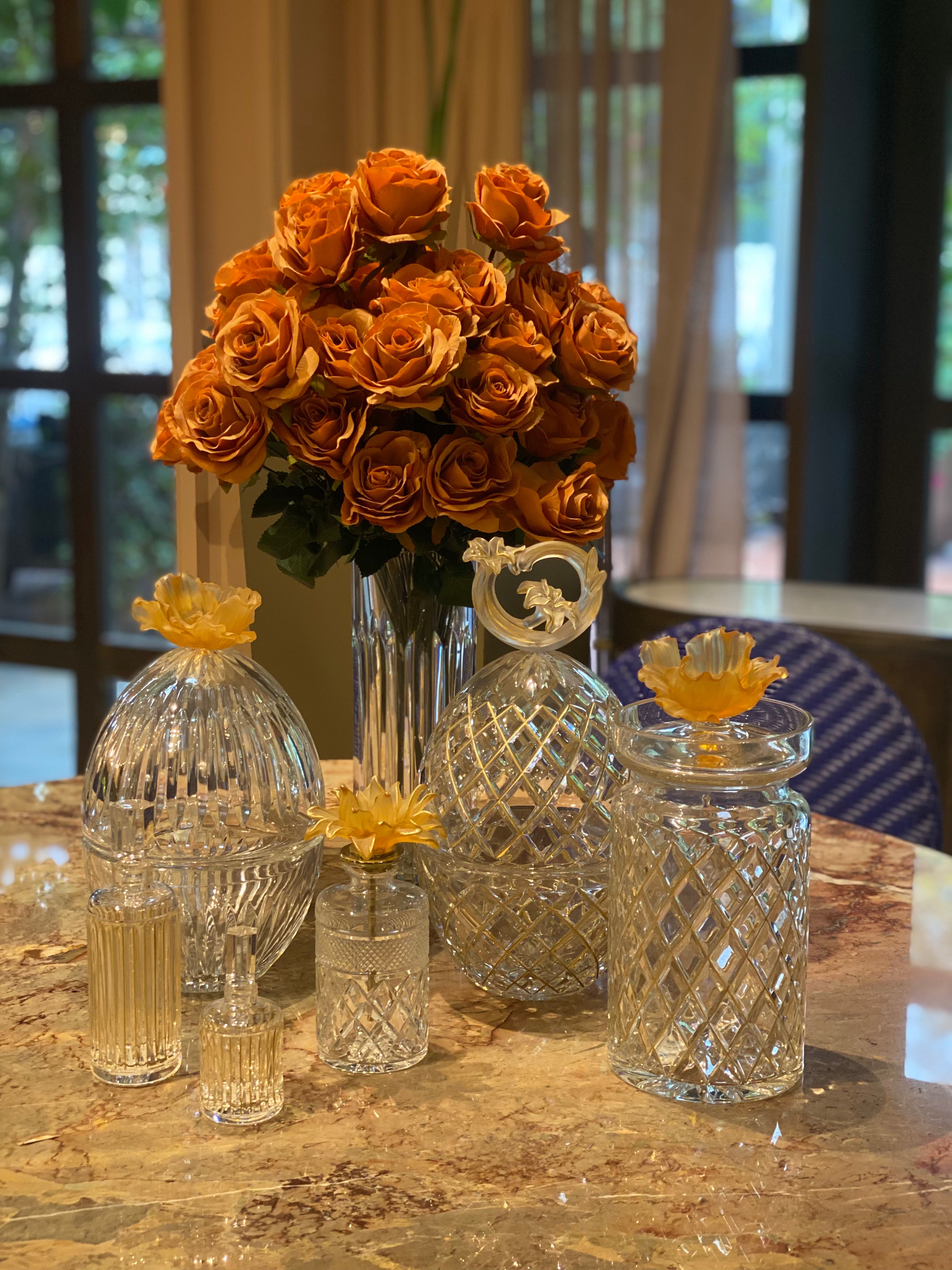 Amber Blossoms Crystal Set