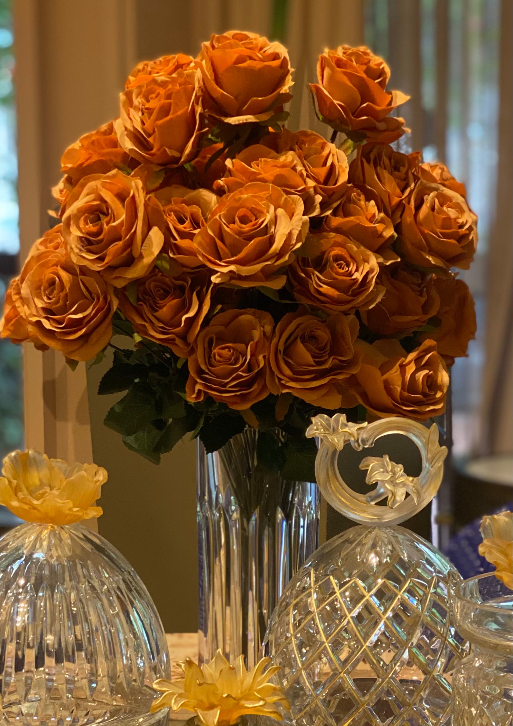 Amber Blossoms Crystal Set