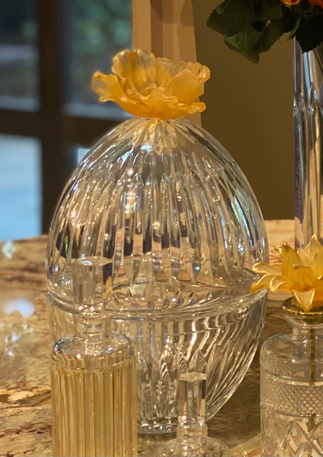 Amber Blossoms Crystal Set