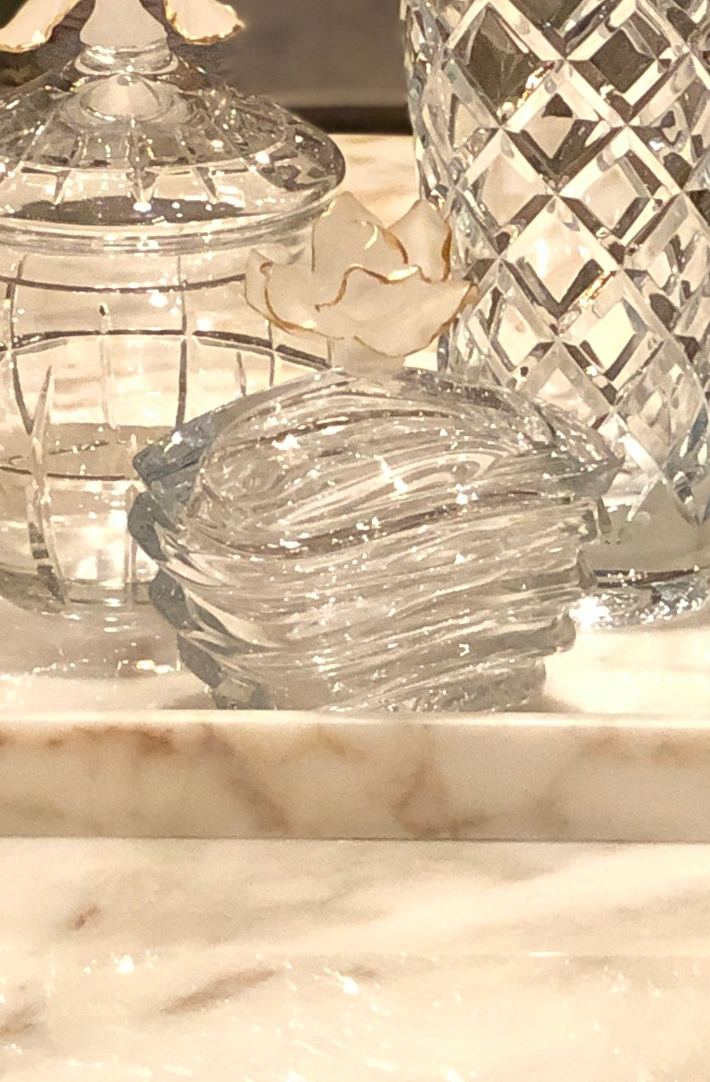Crystals With Rectangle Italian Marble Tray Gift Set