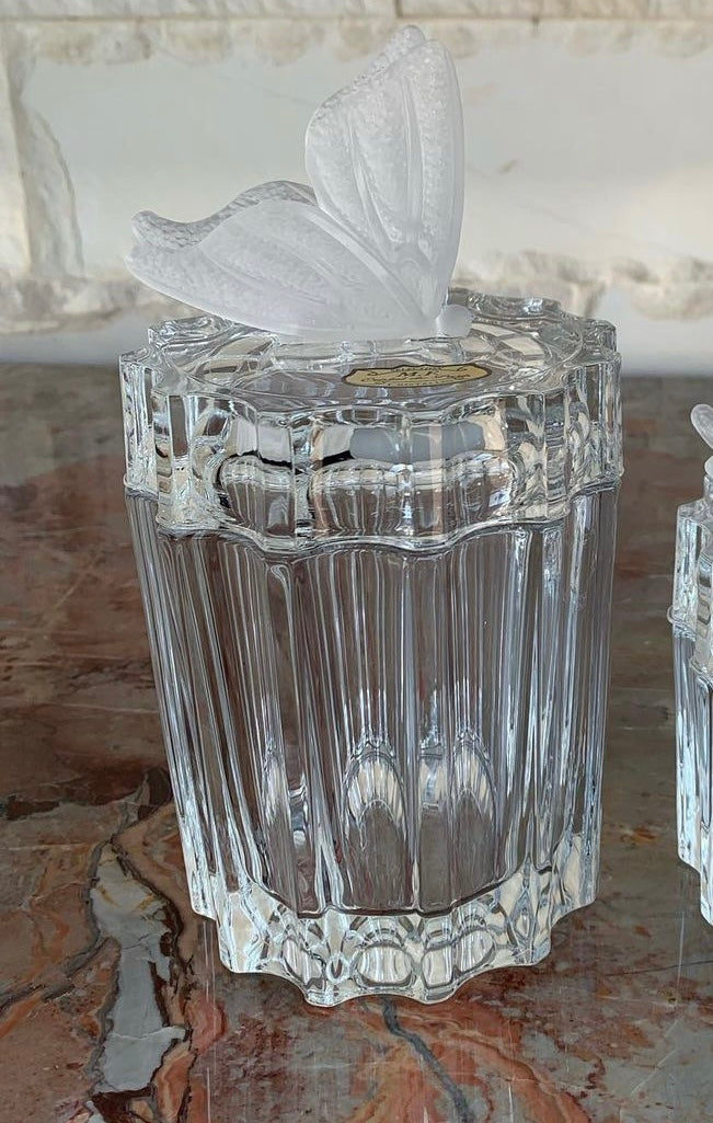 Frosted Butterfly Crystal Jars