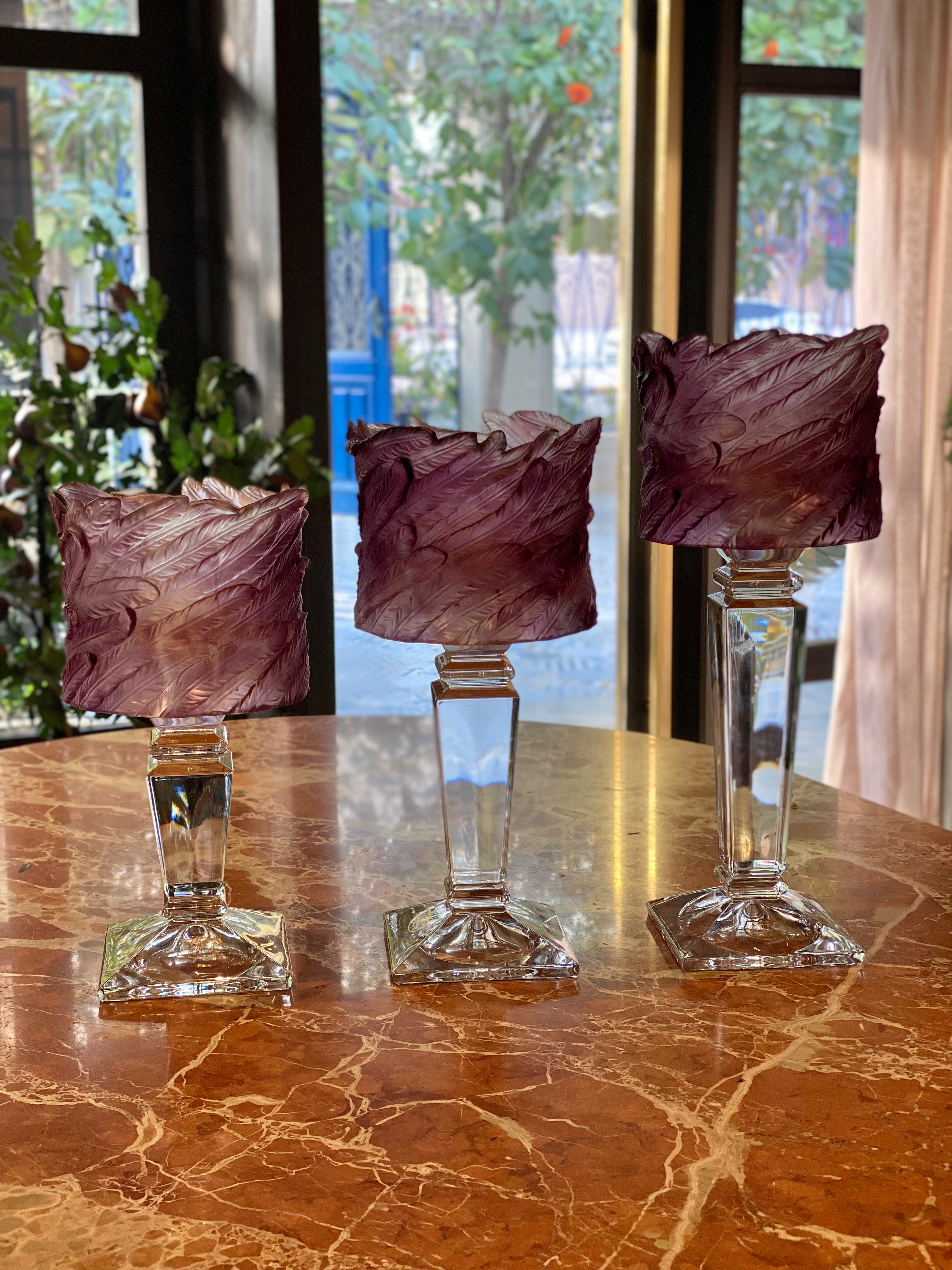 Lilac Crystal Candle Lantern
