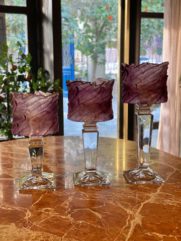Lilac Crystal Candle Lantern