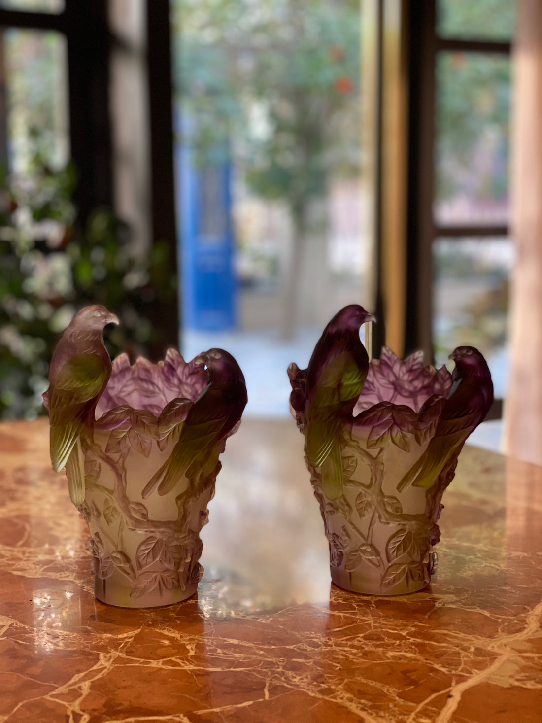 Lilac Blossom Crystal Vase