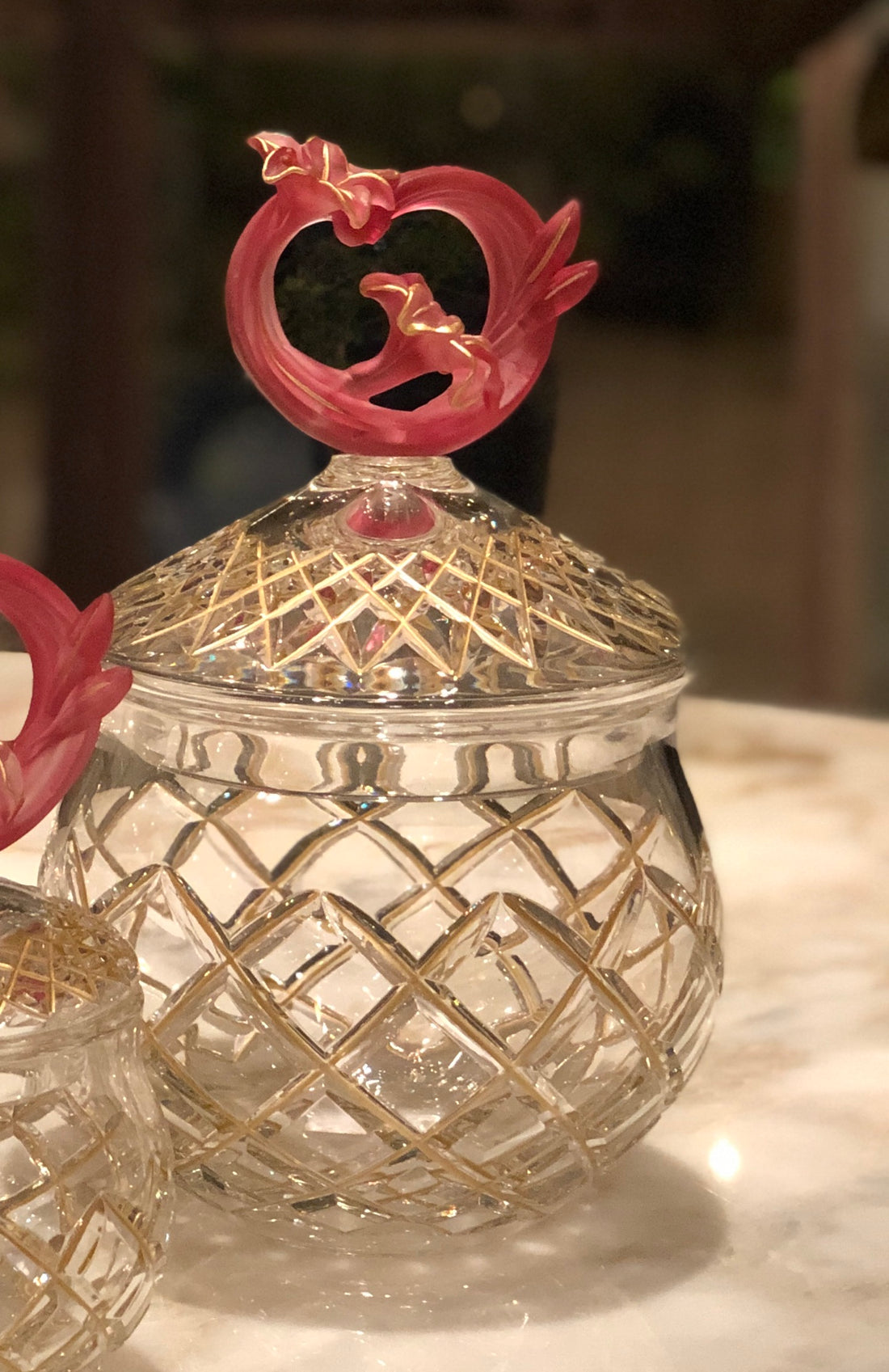 Rouge Fleur Bonbonnière Jars