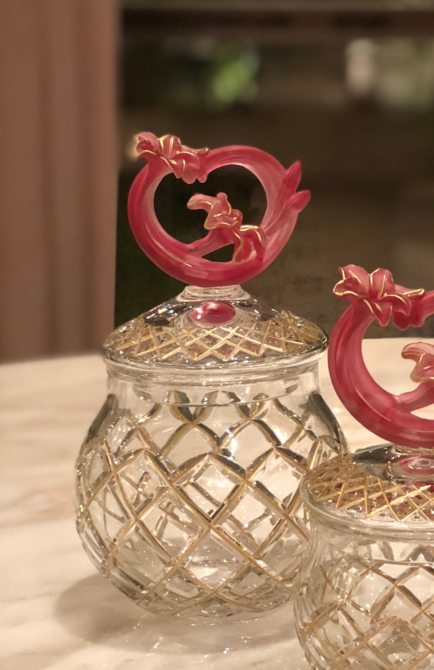 Rouge Fleur Bonbonnière Jars