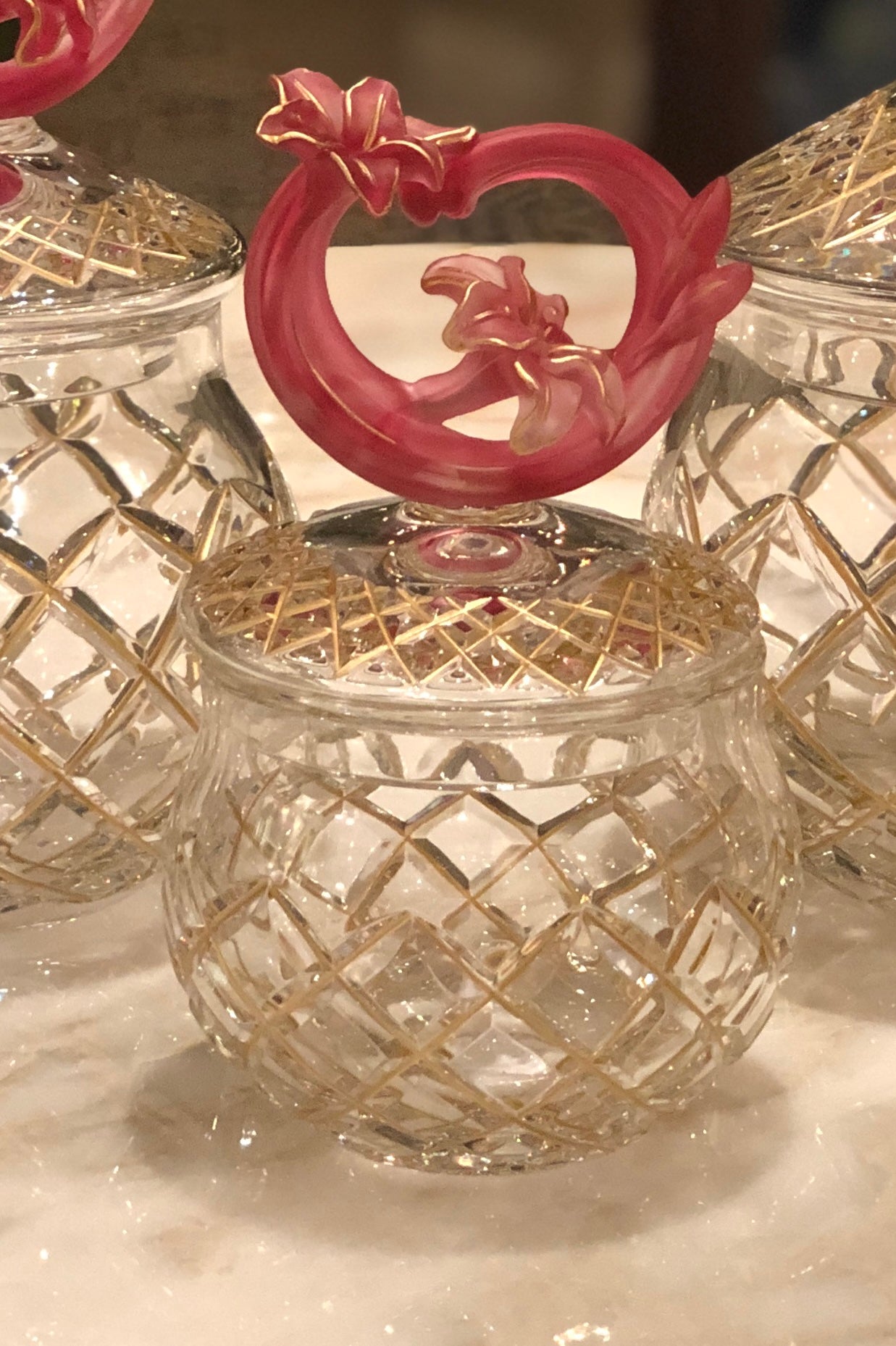 Rouge Fleur Bonbonnière Jars