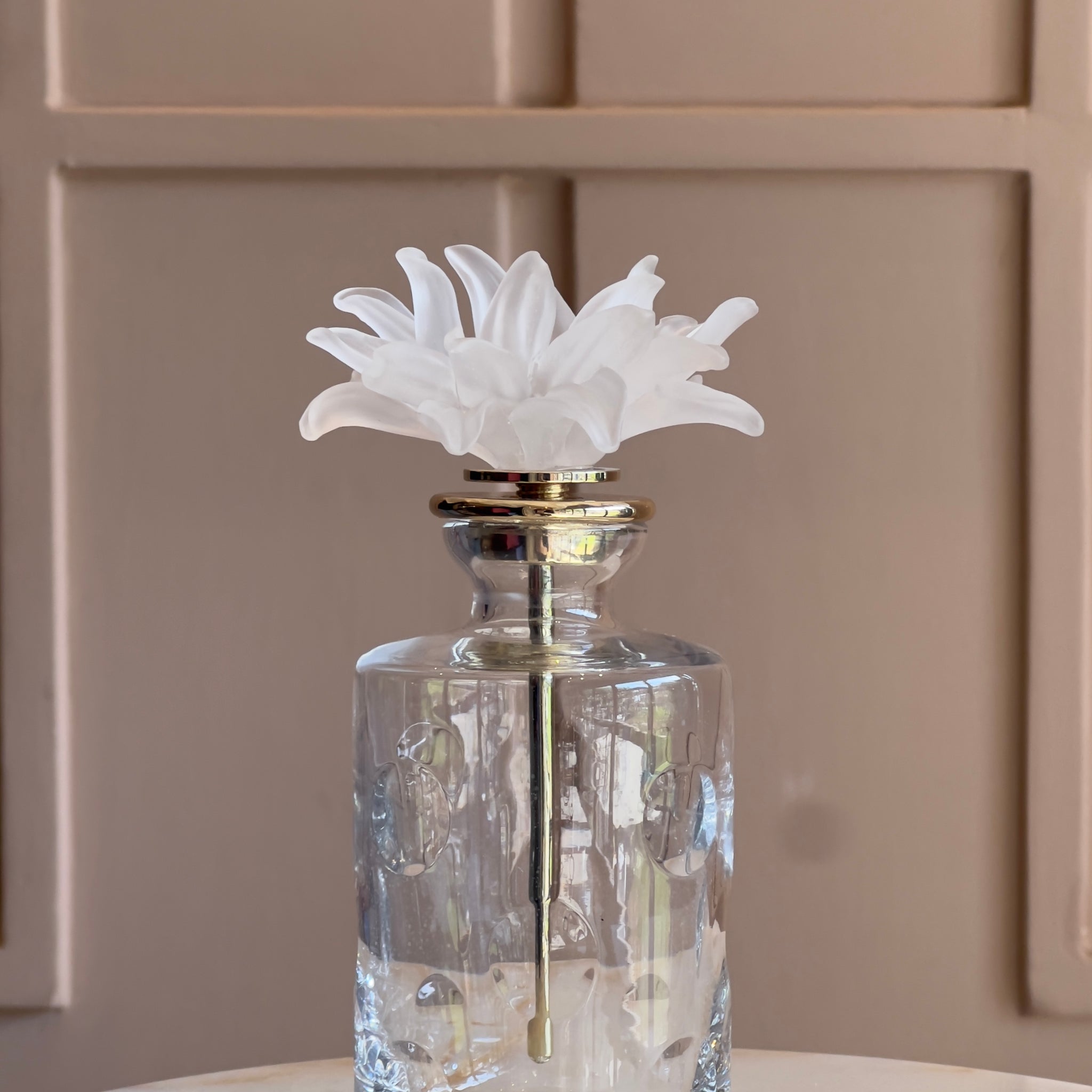 Frosted Fleur Dotted Crystal Perfume Bottle