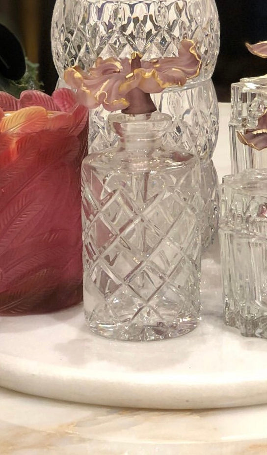 Mauve Fleur Crystals Gift Set with Marble Tray
