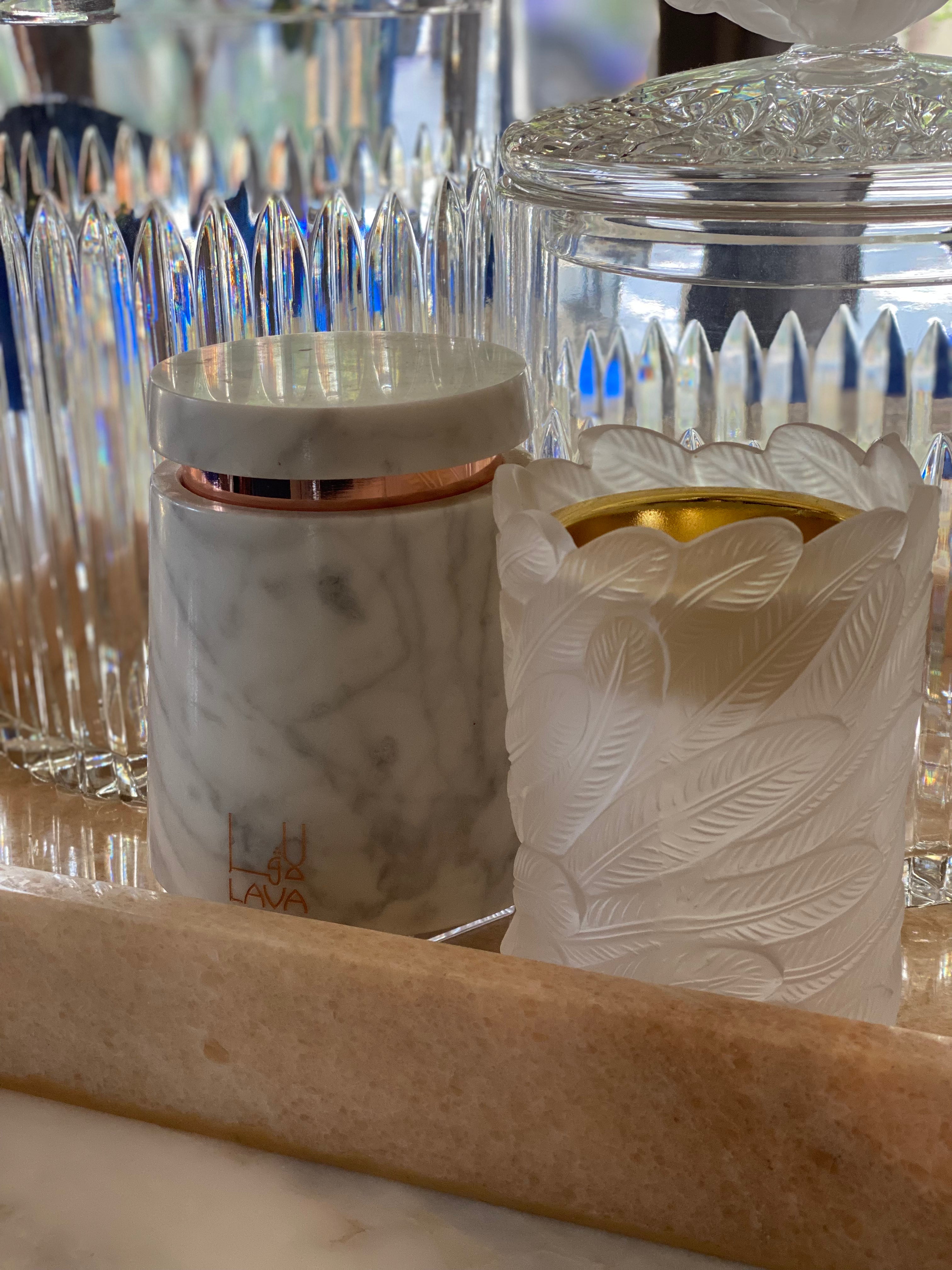 Classique Crystal Gift Set with Italian Marble Tray