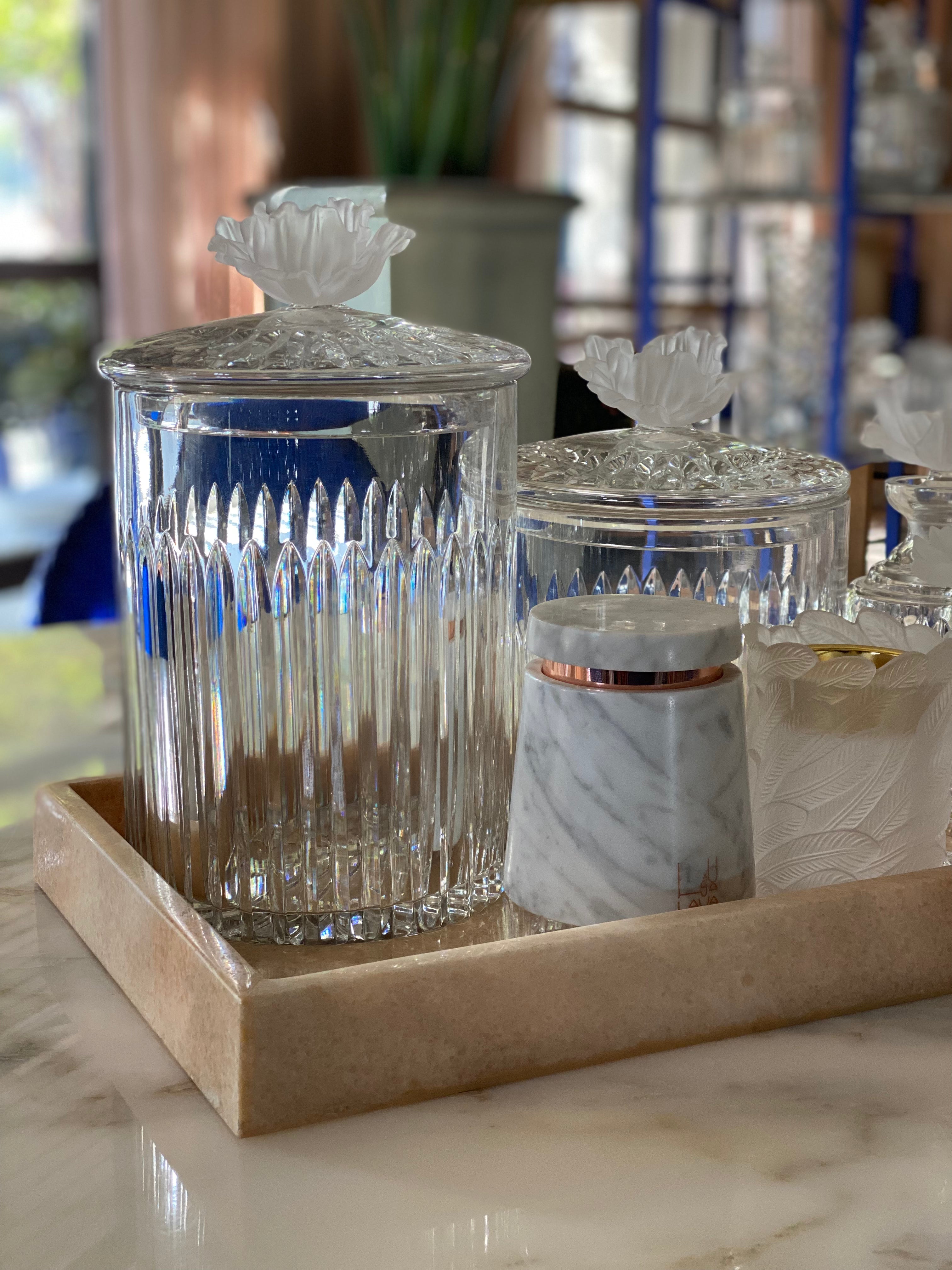 Classique Crystal Gift Set with Italian Marble Tray